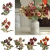 Decorative Flowers Orange Roses Artificial Fall Decorations For Home Autumn Faux Garden Decoration Outdoor Decor