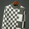 Luxury Mens Womens Designer Sweater Gradient Jacquard Letters Mens Fashion Paris T Street Long Sleeve M-XXXL V35