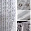 Shower Curtains Plastic PVC 3d Waterproof Shower Curtain Transparent White Clear Bathroom Anti Mildew Translucent Bath Curtain With 12 PCS Hooks 230922