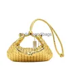 Sacs de corps croisés 2023 Nouvelle couleur de la mode One épaule en cuir souple Small Golden Ball Weaving Underarm Method Method Stick Sac Handheld Bag45STYLISHEENDIBAGS