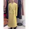 Costumes pour femmes Corée Celebrity Chic Haut de gamme Style Tempérament Double Boutonnage Costume Manteau Femmes Blazers Mode Lâche et Slim Trench Long