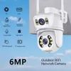 Telecamere IP 6MP 4K PTZ Telecamera Wifi Doppia lente con schermo Ai Rilevamento umano Monitoraggio automatico Visione notturna Sorveglianza esterna ICSee 230922