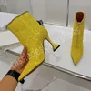 Talons fins pointus à la mode personnalisé sexy marque de luxe designer bottes courtes plaine sans lacet mature couleur unie concis populaire étoile matériel cuir de veau