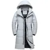 Mens Down Parkas Chegada Jaquetas de Inverno Homens Casaco Moda Engrossar Quente 90% Casacos de Pato Branco para Com Capuz Preto Longo Parka 230922