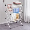 Hängar Floor Standing Clothes Rack Foldbar Torkning för handdukskläder Organiserare Hemtillbehör