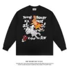 2022 Autumn/winter New Product American Street Boxing Children's Printed Long Sleeve T-shirt Loose Cotton Base for Men and Women68jp