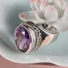 Wedding Rings BOCAI Real s925 Sterling Silver Jewelry Korean Faceted Zircon Amethyst Fashion Simple Woman Ring 230922