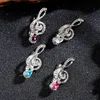 New Rhinestone Music Pin Brooch Musical Note Brooch Pin Metal Pin Singer Concert Luxury Jewelry Ladies Men Accessories Jewelry