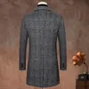 Herr ull blandar högkvalitativ blazer förlängt italiensk stil elegant mode enkel affär casual gentleman's monterade trenchrock 230921