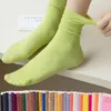 Women Socks 4Pairs/set Women's Summer Fashion Solid Color Sock Breathable Casual Thin Colorful Loose No Pilling Soft Sox Cute Sokken