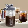 Bouteilles de stockage 2000ml Mason Jar avec poignée de bec verseur scellant une grande bouteille en verre pour le café froid, le thé glacé, le jus de fruits, la boisson aux fruits