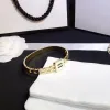 Nowy styl Bracelets Kobiety Biez Bankle Luksusowy projektant biżuterii kryształ 18K Gold Splated 925 Srebrna platowana stal nierdzewna miłośnicy ślubu Prezent