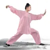 Vêtements ethniques de haute qualité unisexe Wudang Lin Tai Chi Vêtements Matin Exercice Costumes d'arts martiaux pour hommes et femmes