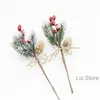 Christmas Tree Decor Simulation Cedar Berries Bouquet Home Decoration Xmas Ornaments Ormosia Bouquets DIY garland Pine Cone TH1141