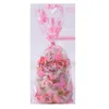 Cadeau cadeau 100pcs rose papillon sac en plastique bonbons cookie dessert poche plate liée soie sceau fête