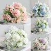 Christmas Decorations Artificial Silk Rose Flowers Decoration White Home Christmas Wedding Flower Bouquet Wreath Supplies R230922