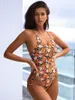 Maillots de bain pour femmes 2023 Summer One Piece Maillot de bain Bandé Bikini Fresh Beach Sexy Imprimé