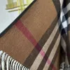 The latest double-sided jacquard, caramel colored classic plaid shawl