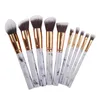 Makeup Brushes Tools 10st/Set Brush Set Professional Marbling Handle Powder Foundation Eyeshadow Lip Make Up Beauty 230922