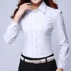 Camicette da donna Camicie Camicia formale moda Abbigliamento donna Camicetta Slim manica lunga Bianca Elegante OL Ufficio Abbigliamento da lavoro da donna Top Taglie forti 5XL 230921