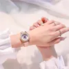 Наручные часы Роскошные женские часы с бриллиантами Блестящие кристаллы сглаза Кварцевые часы Кожаные женские капли