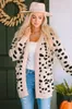 Cardigan tricoté imprimé léopard pour femme, pull décontracté, longueur moyenne, manches longues, hiver