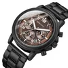 Reloj de pulsera de cuarzo de madera para hombre de marca de lujo, reloj deportivo resistente al agua para hombre, cronógrafo, relojes de madera 2970