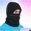 Bandanas Clava Windproof Ski Er Cap Fleece Thermal Neck Warmer Cycling Hood For Kids Men Black Drop Delivery Fashion Accessories Hats Dh1X7