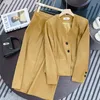 Abito a due pezzi Elegante giacca da donna solida Gonna blazer Set Ufficio coreano Blazer a vita alta Completo a due pezzi Abiti chic da donna 230922