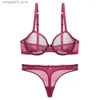 Bras Sets Women See-Through Lace Push Up Transparent Everyday Bra and panties thong open cup bra Q230922