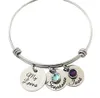 Bracelet en acier inoxydable Lettre Bracelets Noms personnalisés Cadeau de pierre de naissance pour maman et enfants Bijoux de famille peuvent tomber YP3079 230922