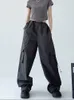 Men s Jeans Streetwear Baggy Hip Pop Cargo Pant Drawstring High Waist Wide Leg Pantalones Vintage Trend Solid Casual Trousers 230922