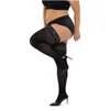 Women Socks Lace Knee Thigh High Elastic Fishnet Stockings Sexy Transparent Thin Black Stocking White Plus Size Long For Summer