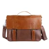 Briefcases Vintage PU Leather Men Business File Document Handbag Luxury Laptop Bag Large Capacity Male Shoulder Messenger Bags 230922