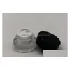 Förpackningsflaskor grossist 500 x 3G Traval Small Cream Make Up Glass Jar with Aluminium Lids White Pe Pad 3CC 1/10oz Cosmetic SN1916 Dhakn