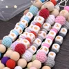 Baby Beech Pacifier Chain Geometric Crochet Pärlor Silikon PACIFIER CLIP Baby Tandhing Chain Nipple Clip Personaliserade Namn