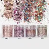 Nail Glitter 4pcsset4Color Set x10ml Mix Mix Nail Art Glitter Powder 0.2mm 1mm 2mm Glitter 3d Nail Art Decoration for Dail Art Decoration 45 230921