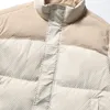 Mens Down Parkas Retro Corduroy Jacket Lose Contrast Stitching White Duck Coat Casual Fashion Padding Winter Chamarras 230921