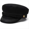 Boinas Hombres Tamaño grande Equipado Navy Cap Pequeño Fieltro Plano Mujeres Invierno Lana Militar 52-54cm 55-56cm 57-58cm 59-60cm 61-62cm