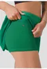 LU-393 Femmes sport Yoga jupes entraînement fermeture éclair plissée Tennis Golf jupe Anti exposition Fitness sport jupe