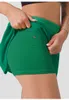 LU-393 Women Sports Yoga Skirts Workout Zipper Pleated Tennis Golf Skirt Anti Exposure Fitness Sports Skirt