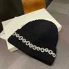 Beanie/Kafatası Kapakları Sonbahar ve Kış Çift Katmanlı Kalın Yün Kapakları Çocuk Moda Rhinestone Sıcak Şapkalar Zarif Örme Soğuk Şapka X0922