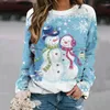 Women's Hoodies 2023 Autumn And Winter Cross-border Foreign Trade Factory Direct Sales Of Christmas Printed Female Top Round Neck Long Sleev