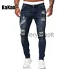 Herenjeans Kakan - Hoge kwaliteit stretch herenbroek, versleten, versleten witte slanke jeans, lente en herfst nieuwe lange jeans K14-881 J230922