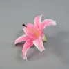 Decorative Flowers 5pcs 20cm Large Silk Lily Artificial Flower Head For Wedding Car Decoration DIY Garland Floristry Fake