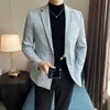 Męskie garnitury 2023 Black Printing Blazer Men Lisure Single Button Slim Sucible Kurtka Wedding Costume Homme S-5xl