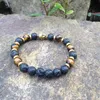 SN0378 maak je eigen kralen armband Man tijgeroog gouden boeddha hoofd armband lave steen sieraden mala sieraden bracelets337T