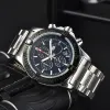 Bitling Endurance Pro Chronograph Quartz Black Dial Multifunctional Fashion Business Sports Calendar stainless steel Strap Men Watch b001