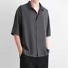 Men's Casual Shirts XEJ Silk Blouse For Man White Shirt Male Man's Summer Tops 2023 Tunic Short Sleeve Solid Men Clothing