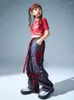 Scene Wear Girls Kpop Outfits Modern Dance Clothes Summer Tops Grey Pants Hip Hop Costume Kids Concert Walk Show BL10995